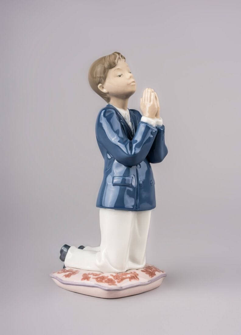 Communion Prayer Boy Figurine in Lladró