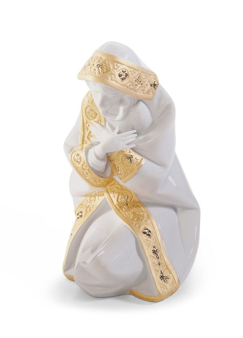 Mary Nativity Figurine. Golden Lustre, 1 of 2