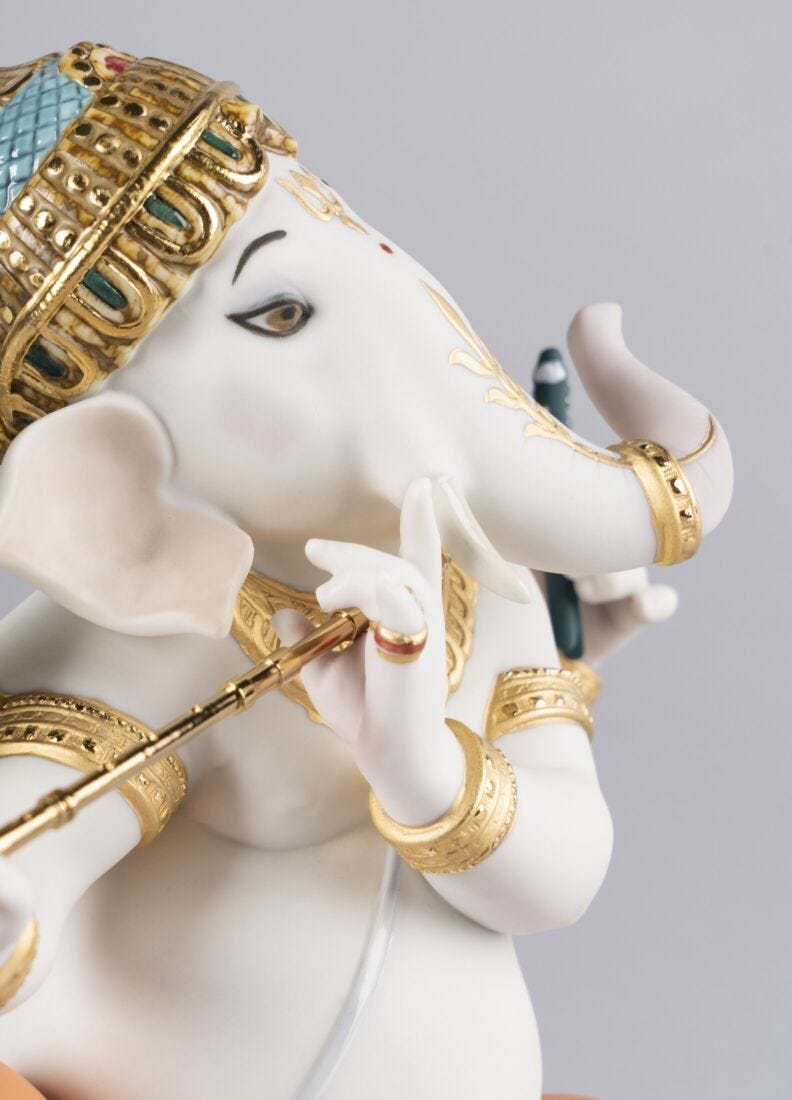 Figura Ganesha con bansuri. Serie limitada en Lladró