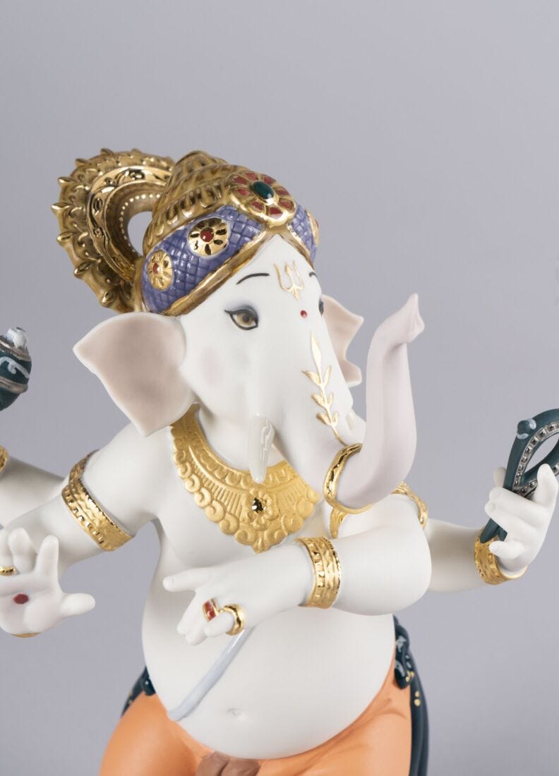 Dancing Ganesha Figurine. Limited Edition in Lladró