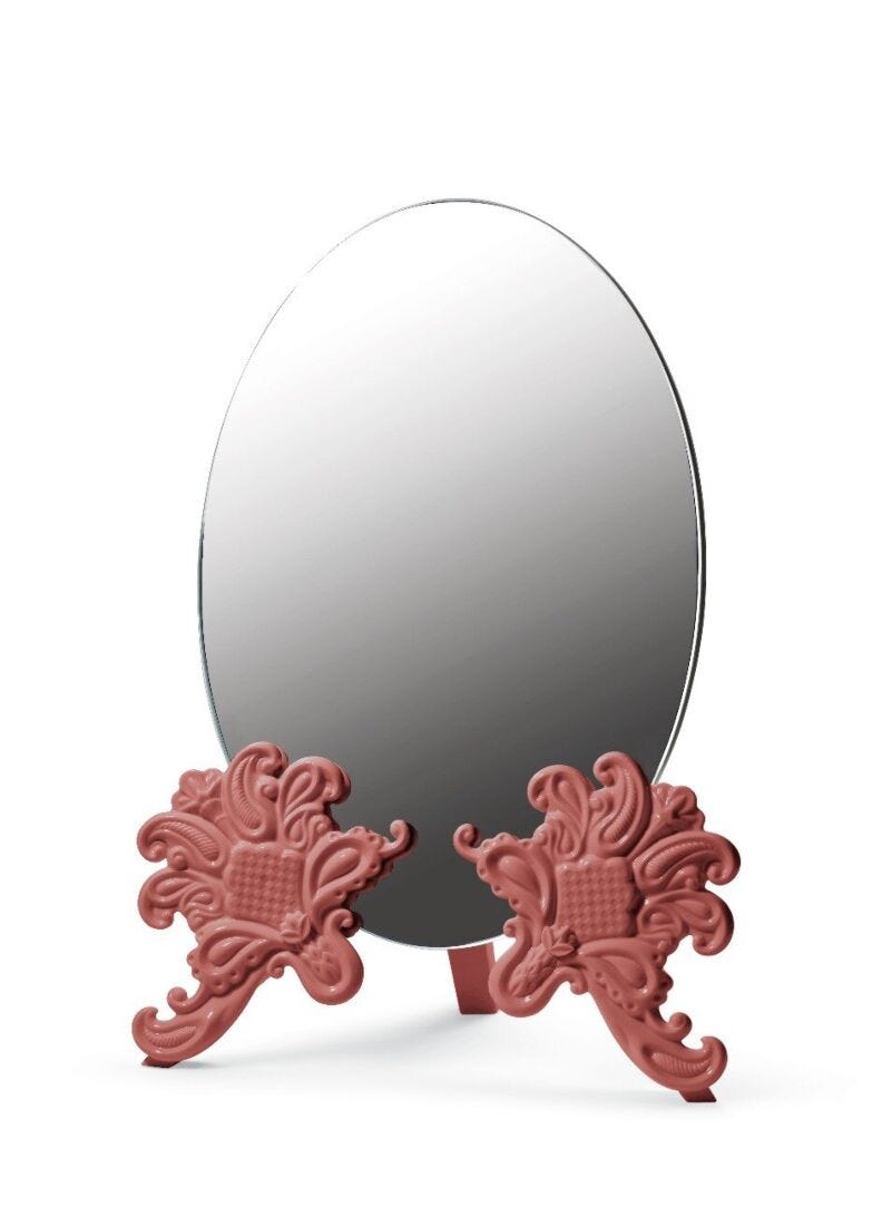 Specchio toeletta. Rosso in Lladró