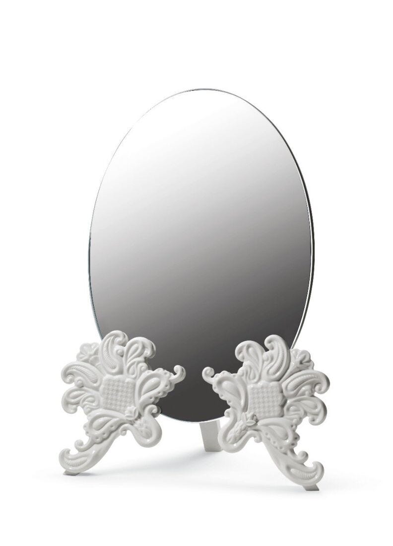 Specchio toeletta. Bianco in Lladró
