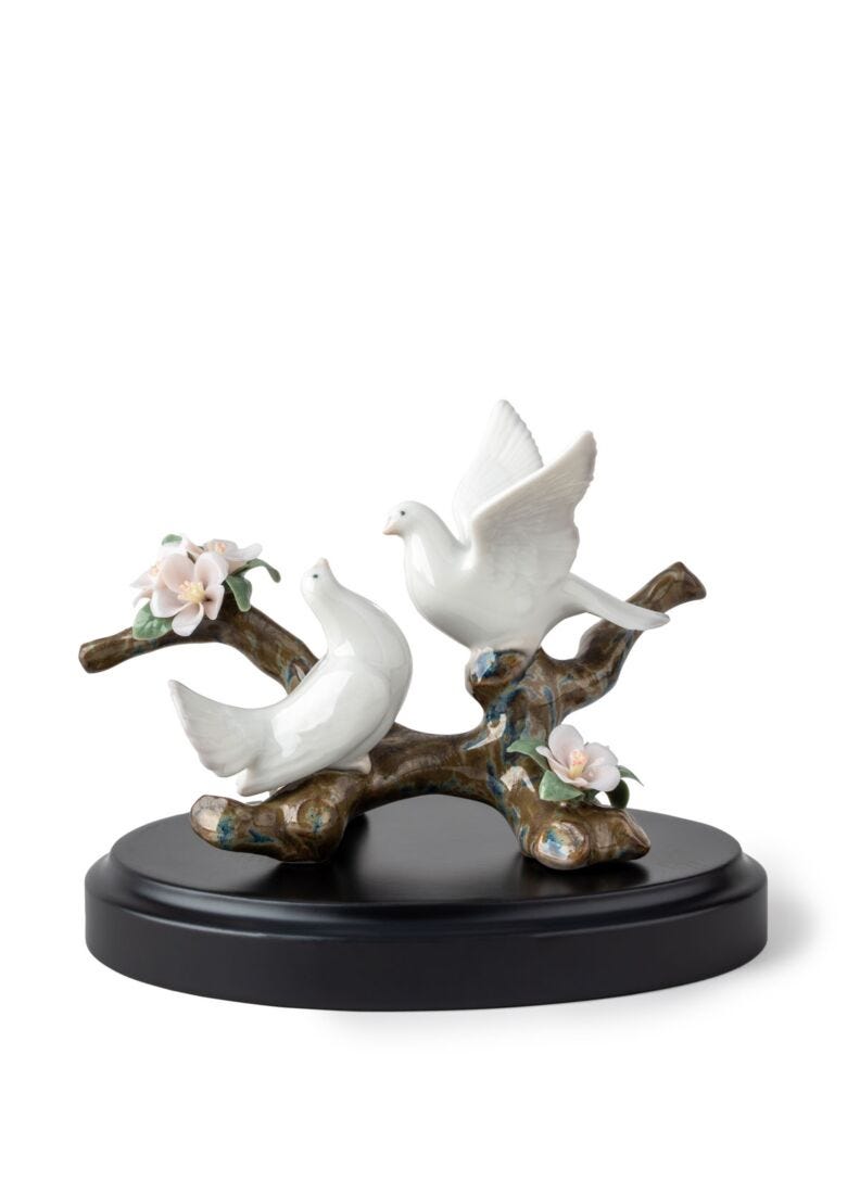 Doves on A Cherry Tree Figurine in Lladró