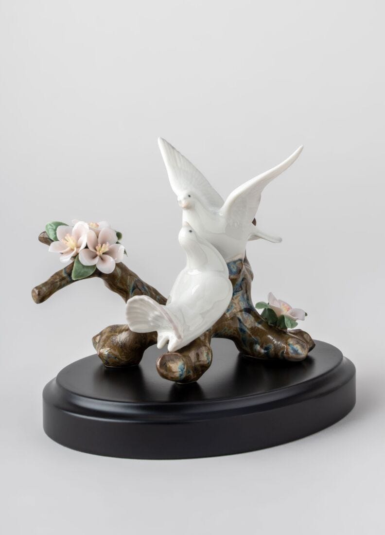 Doves on A Cherry Tree Figurine in Lladró