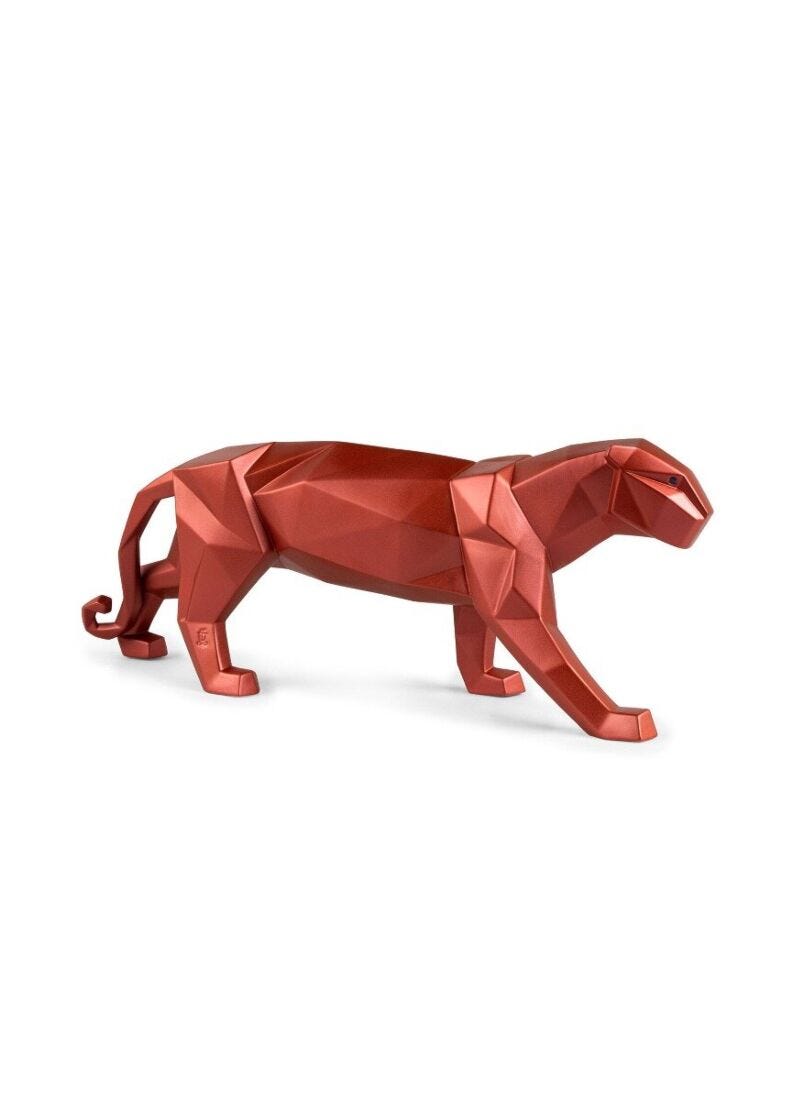 Panther Figurine. Metallic red in Lladró