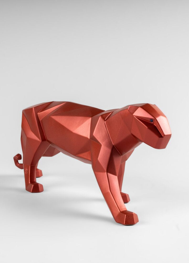 Panther Figurine. Metallic red in Lladró