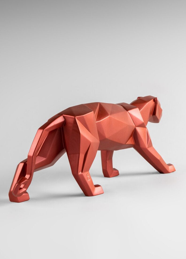 Panther Figurine. Metallic red in Lladró