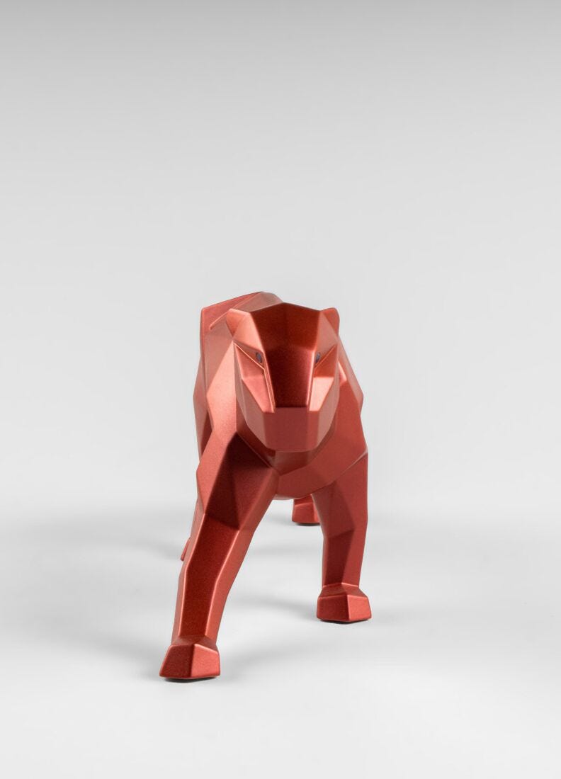 Panther Figurine. Metallic red in Lladró