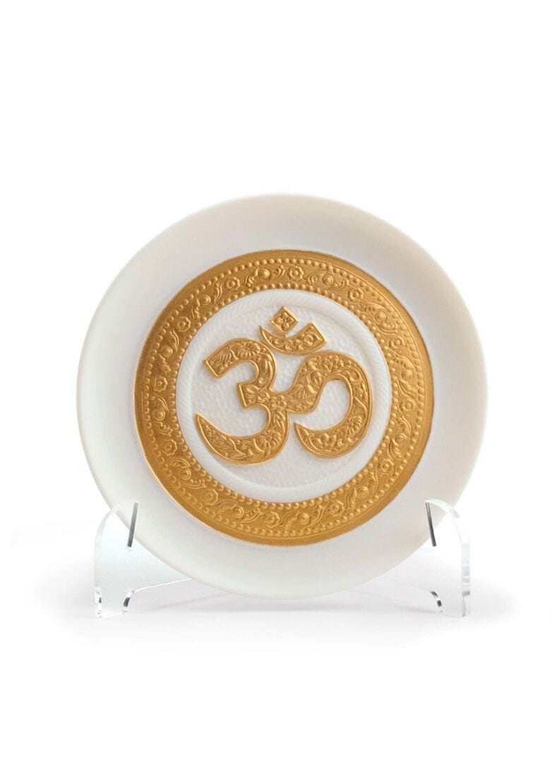 Om Decorative Plate. Golden Lustre in Lladró