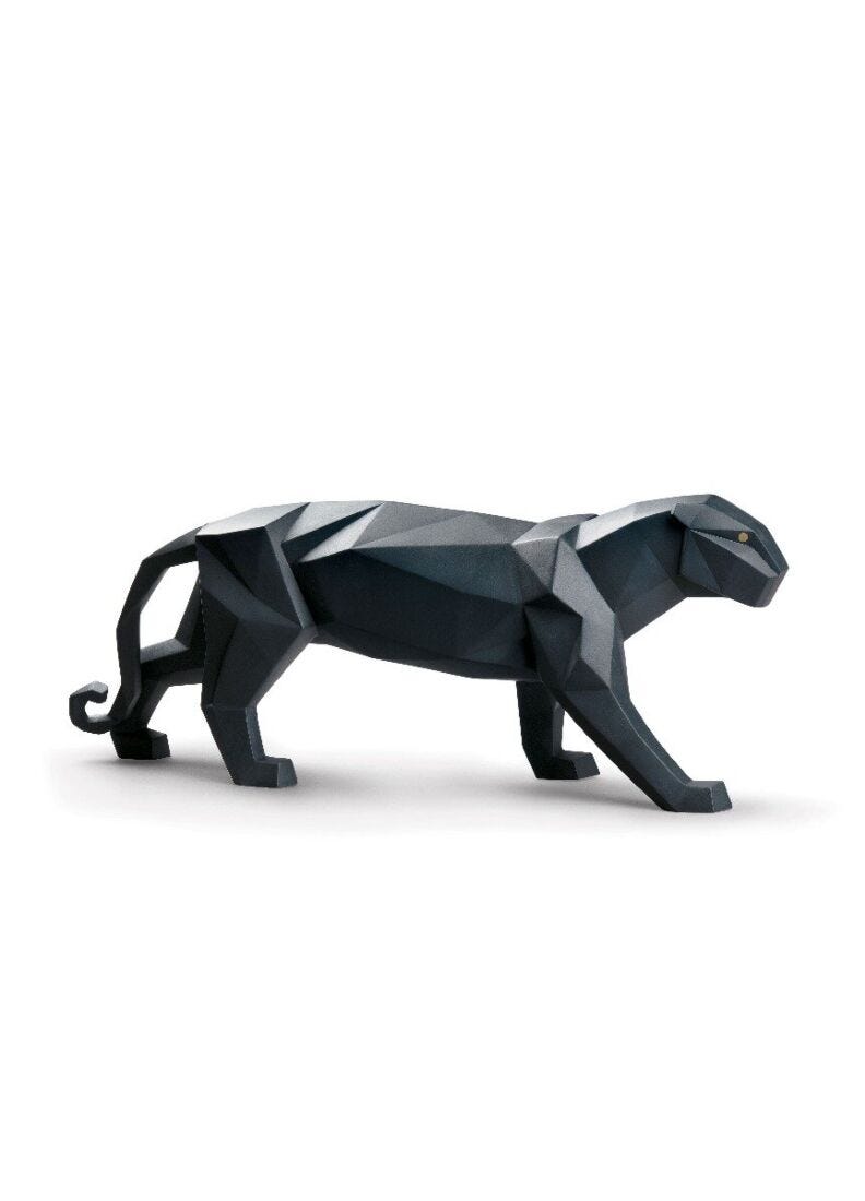 Panther Figurine. Black matte in Lladró