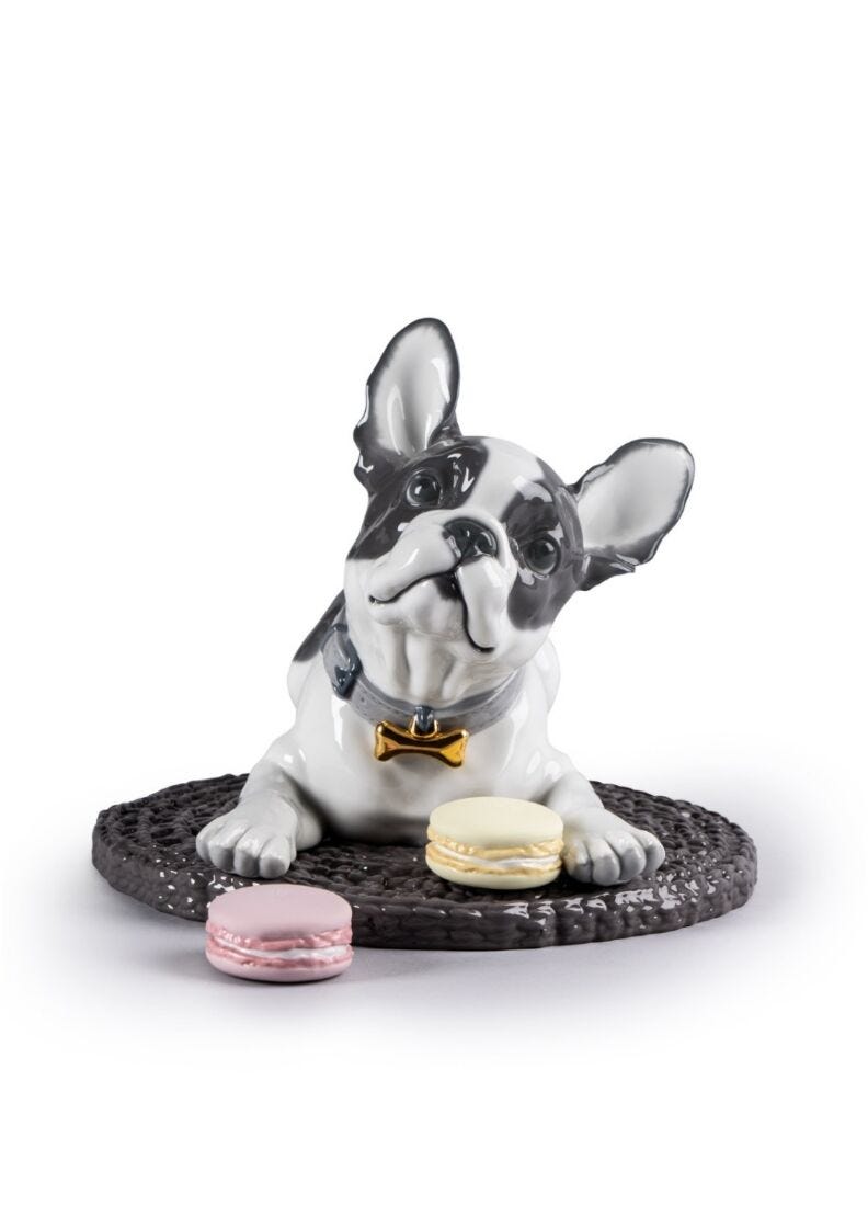 Figura perro Bulldog francés con macarons en Lladró