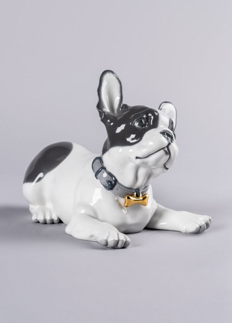 Figura perro Bulldog francés con macarons en Lladró