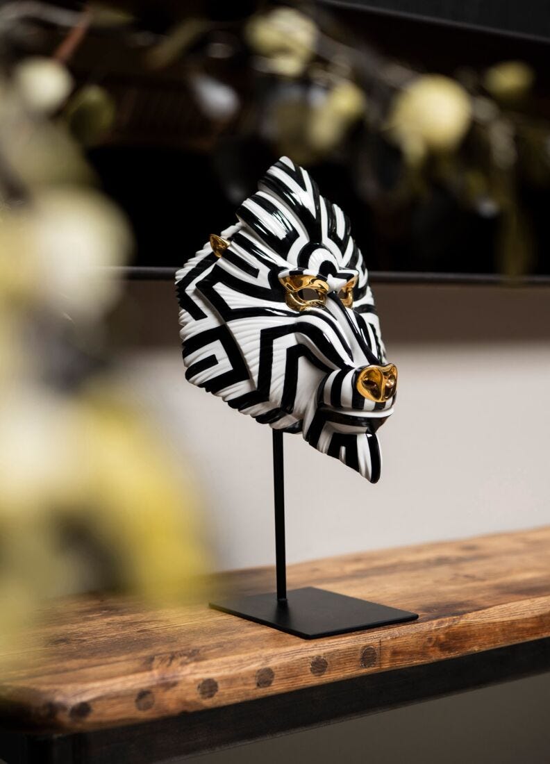 Mandrill Mask. Black and  Gold, 2 of 5