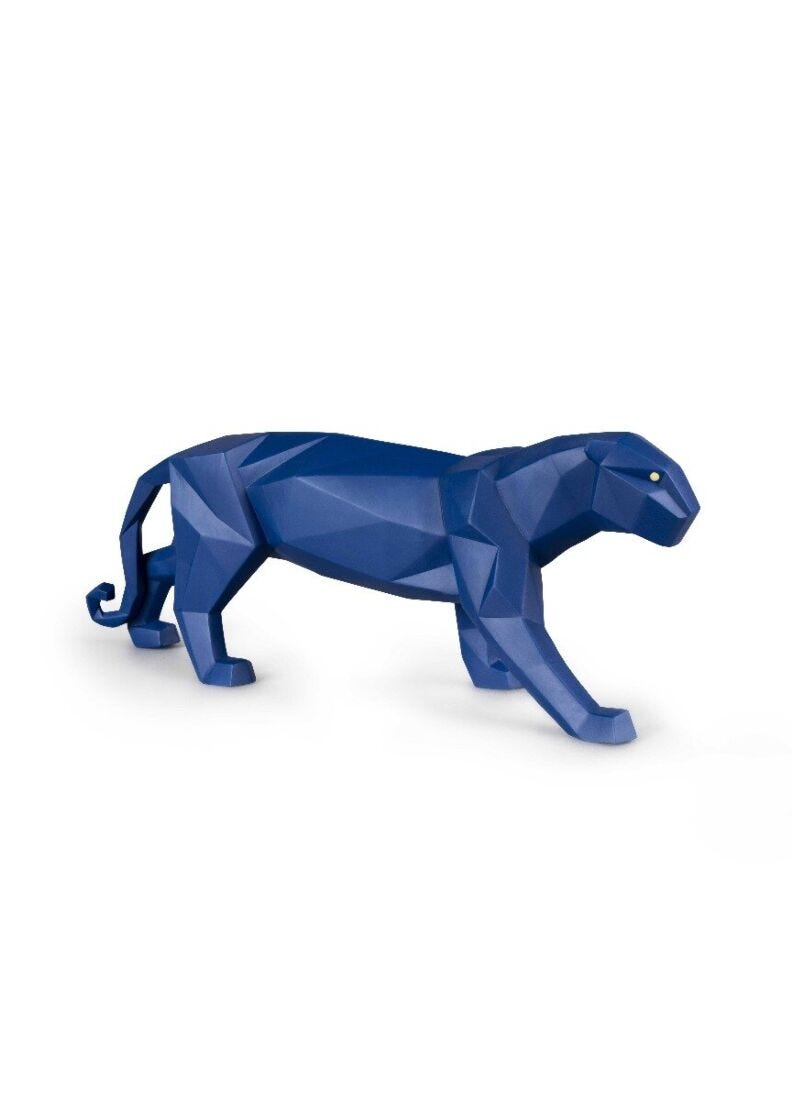 Panther Figurine. Blue matte in Lladró
