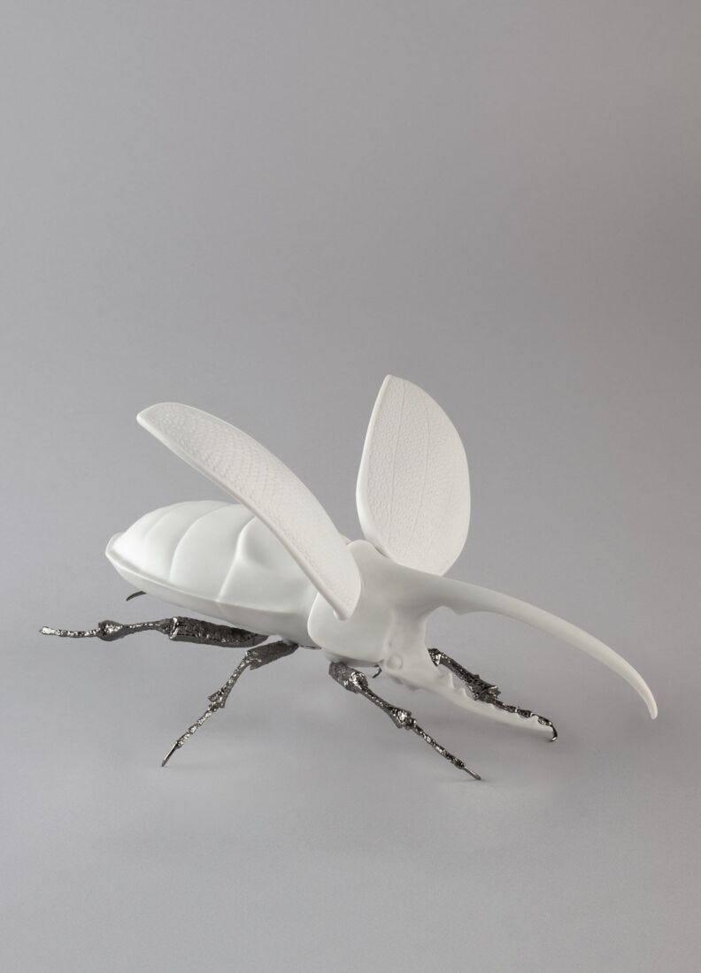 Hercules Beetle Figurine. Matte White in Lladró
