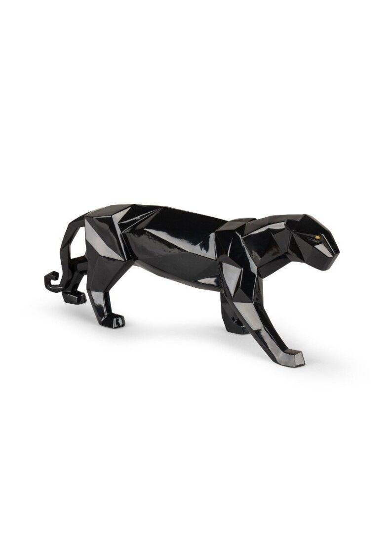 Panther Figurine. Glazed Black in Lladró