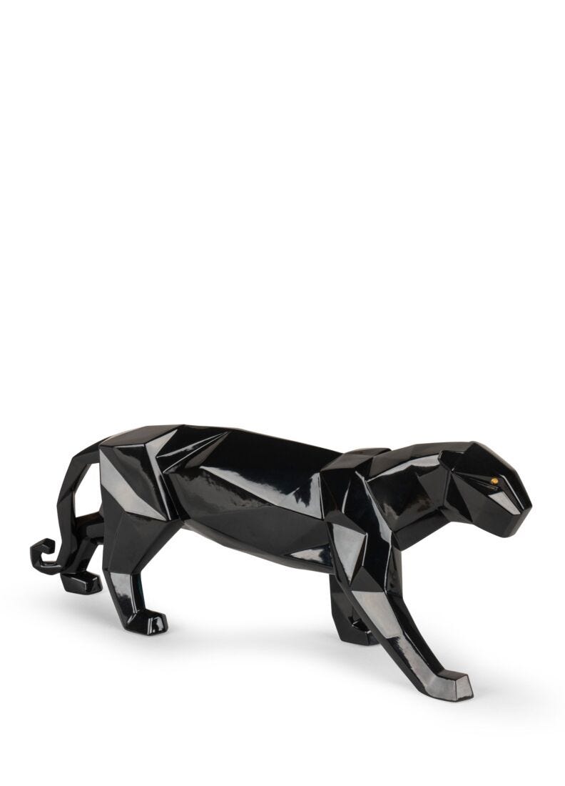 Panther Sculpture. Glazed Black, 1 of 7