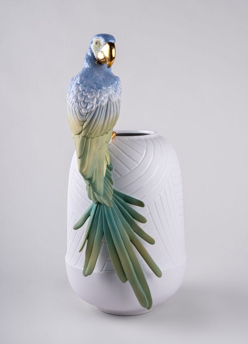 Macaw Bird Vase in Lladró