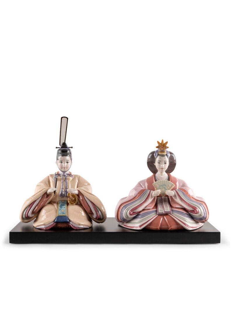 Hina Dolls Figurine. Beige & pink, 1 of 9