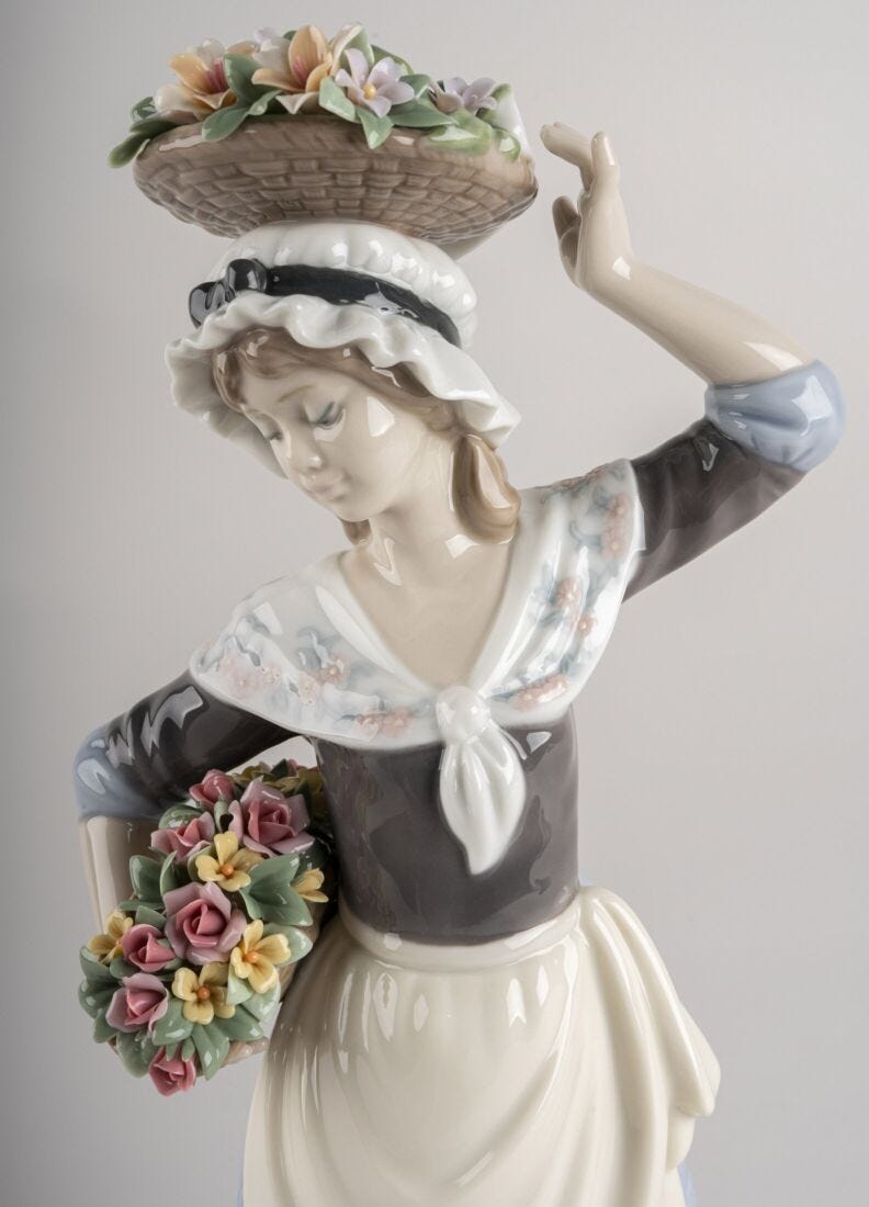Flower Picking Woman Figurine in Lladró