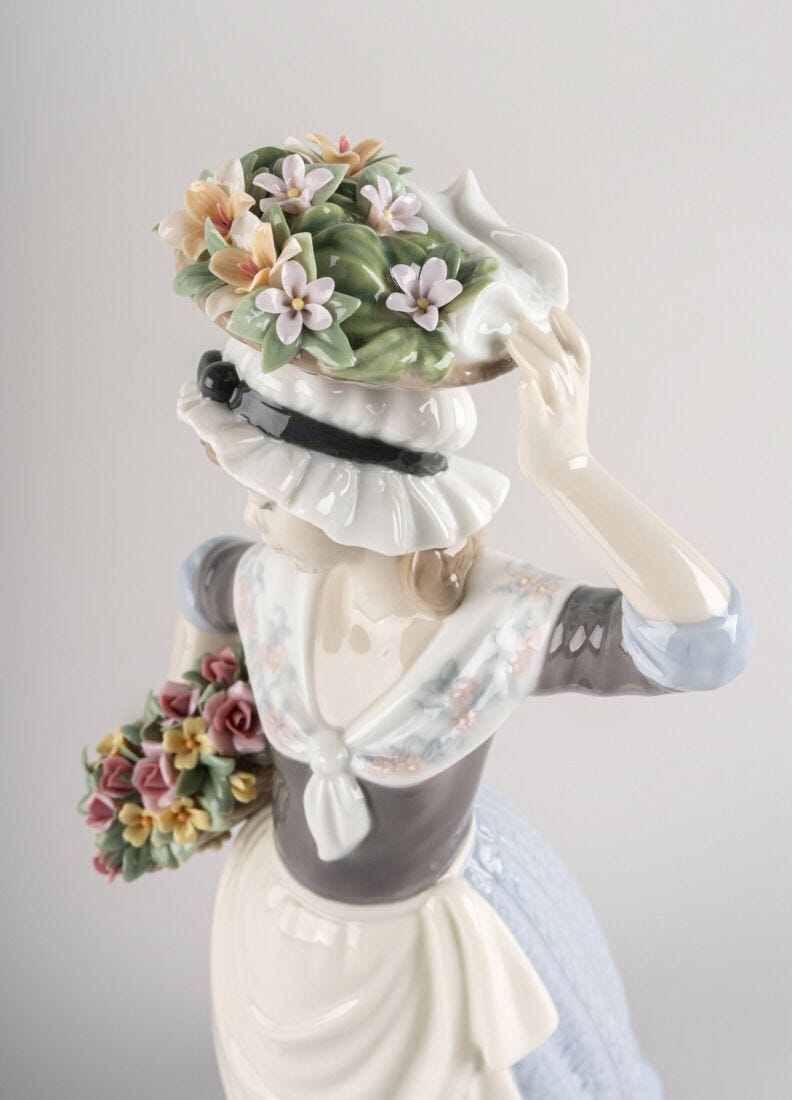 Flower Picking Woman Figurine in Lladró