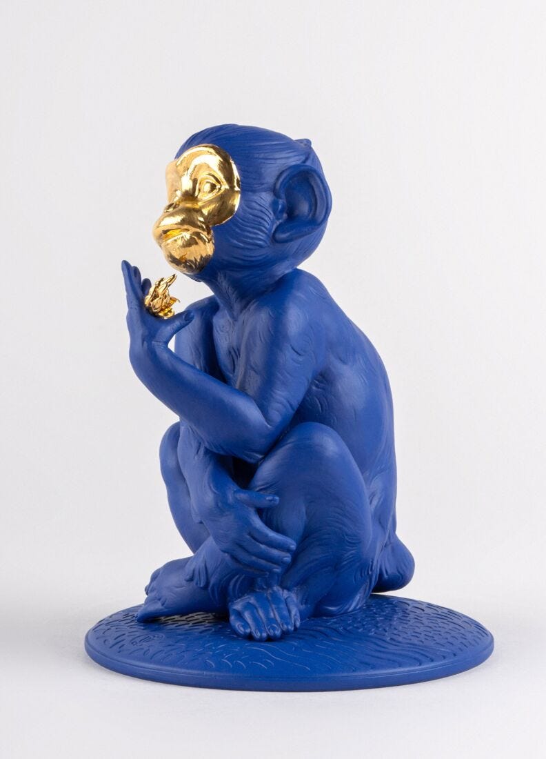 Little monkey (blue-gold) in Lladró
