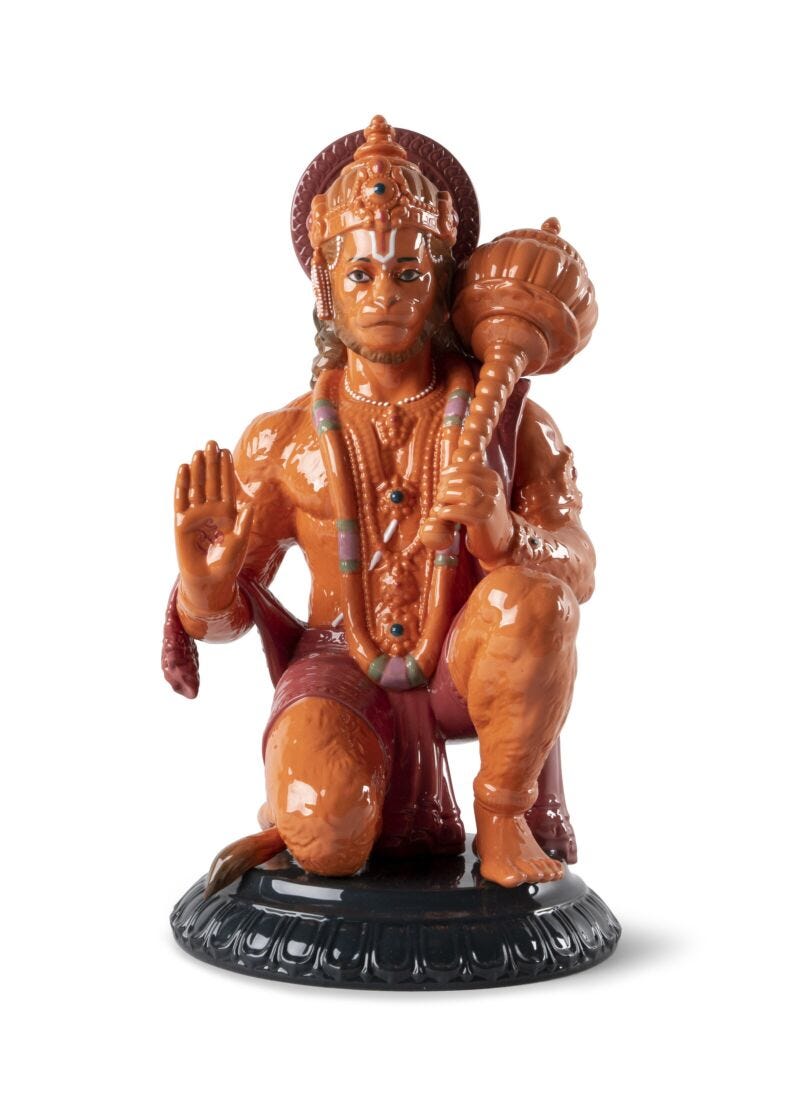 Figurina Hanuman . arancione in Lladró