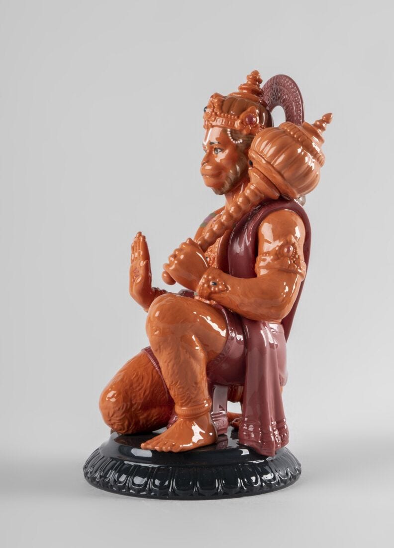 Figurina Hanuman . arancione in Lladró