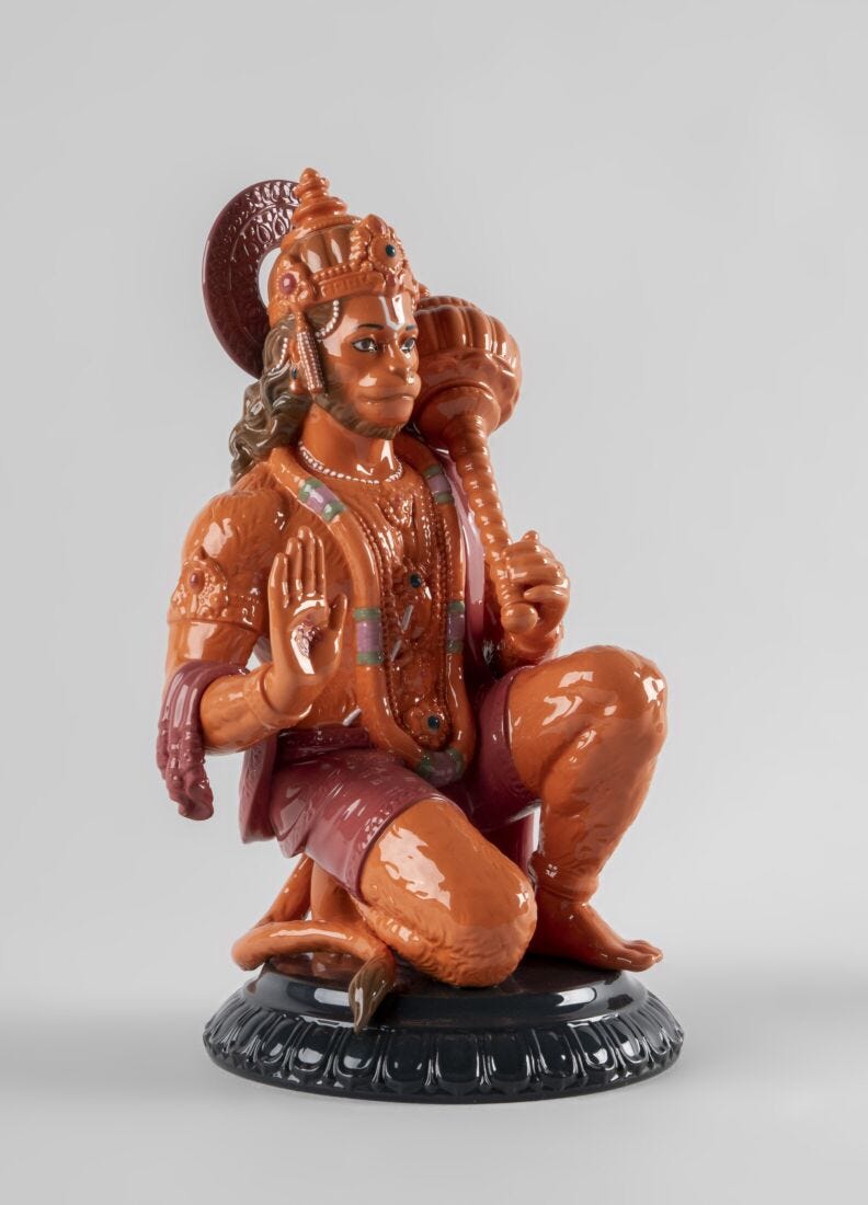 Figurina Hanuman . arancione in Lladró