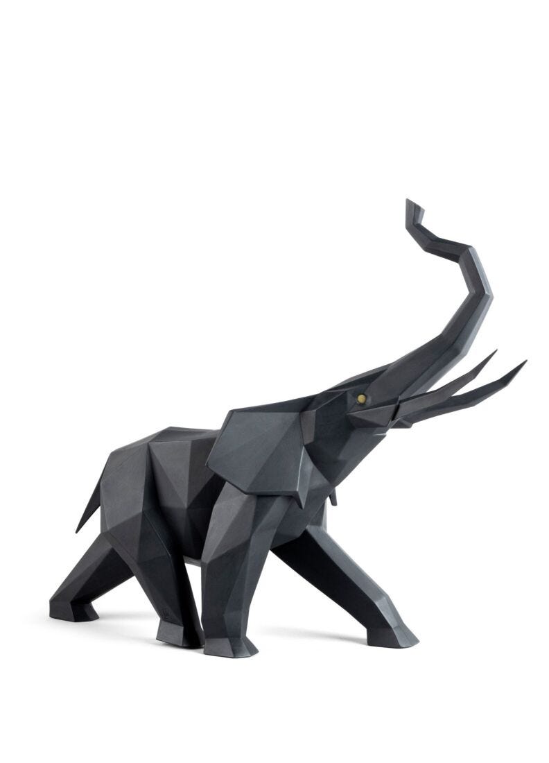 Escultura Elefante. Negro mate en Lladró