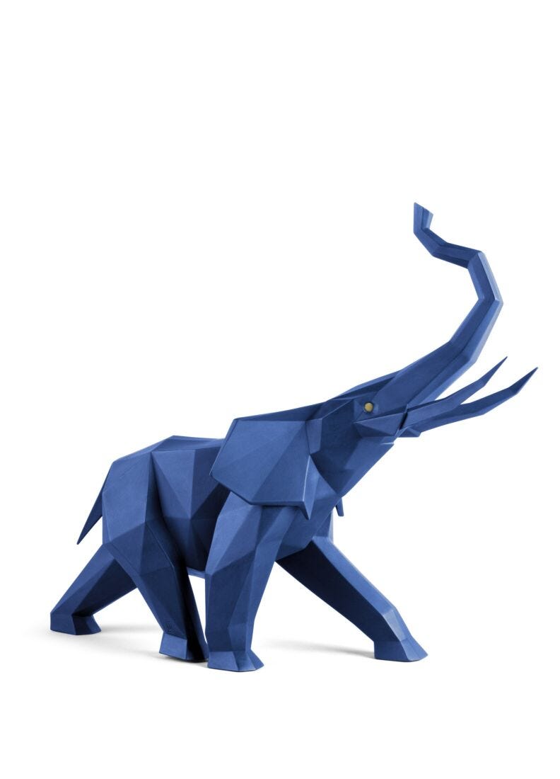 Scultura Elefante (azzurro) in Lladró