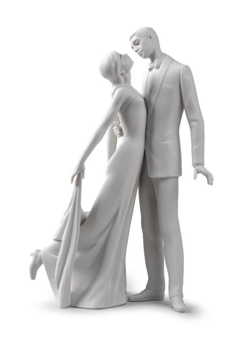 Happy Anniversary Couple Figurine. Matte White, 1 of 2