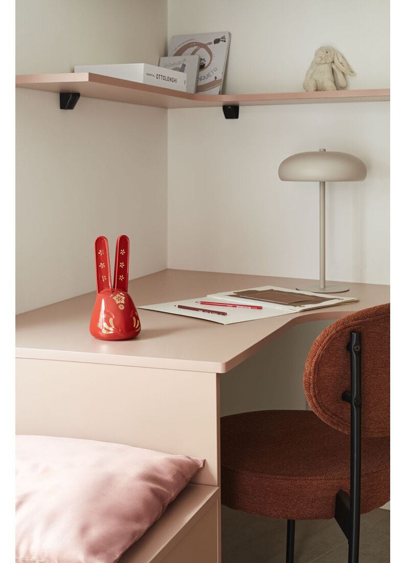 Scultura Il Coniglio. Rosso - oro, 2 di 5