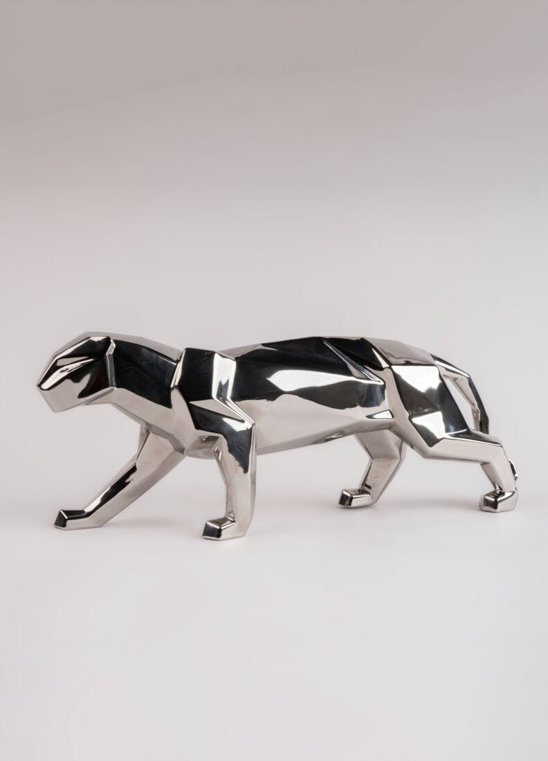 Panther (silver) Sculpture in Lladró