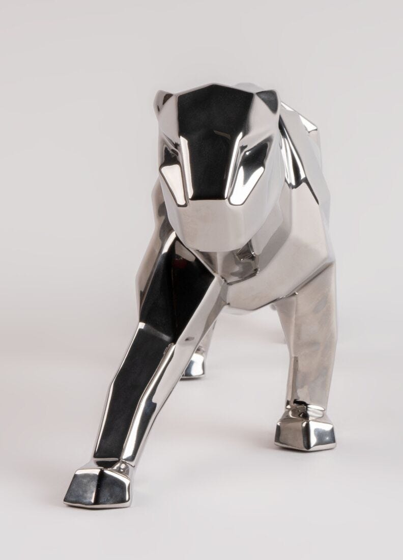 Panther (silver) Sculpture in Lladró