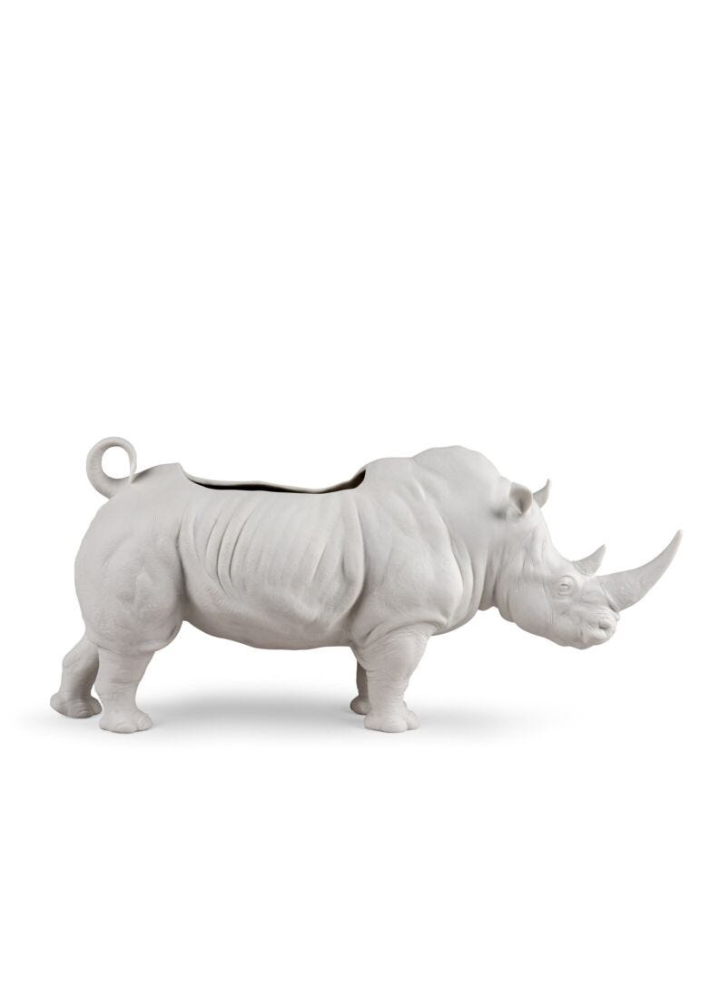 Figurina Rhino Garden Bianco mate. Plant the Future in Lladró