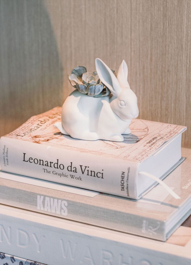 Bunny Garden Figurine. Matte White. Plant the Future in Lladró
