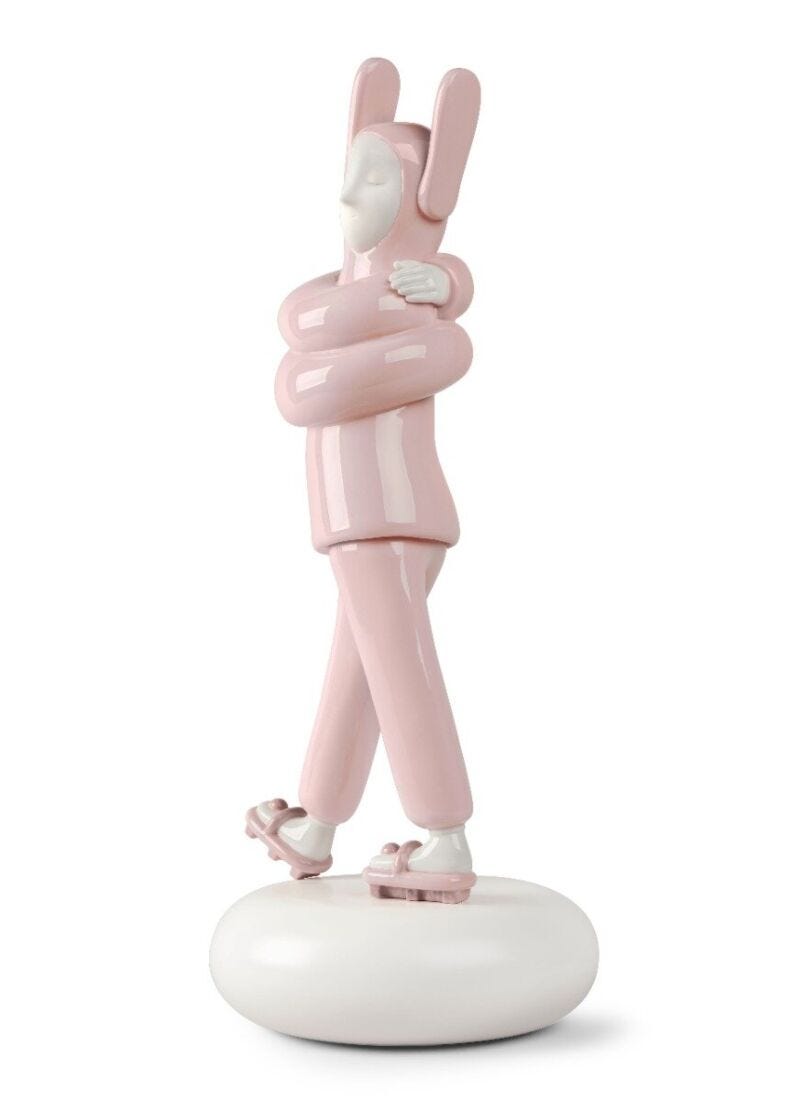 Embraced (Pink) Sculpture in Lladró