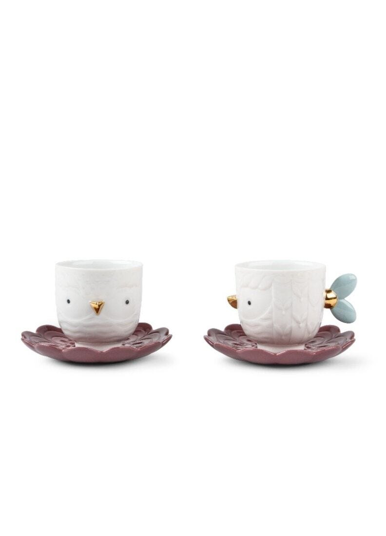 Set of 2 cups and saucers Kawki in Lladró