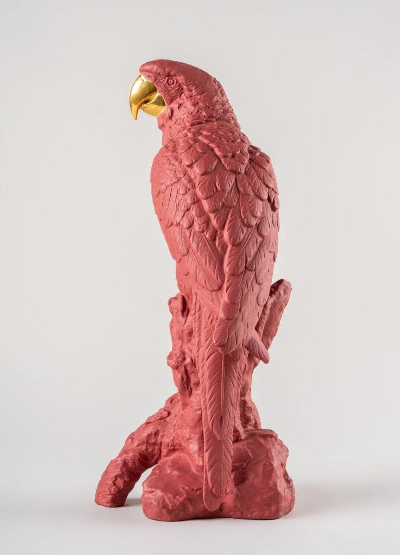 Macaw bird Sculpture. Red-Gold. Limited Edition in Lladró