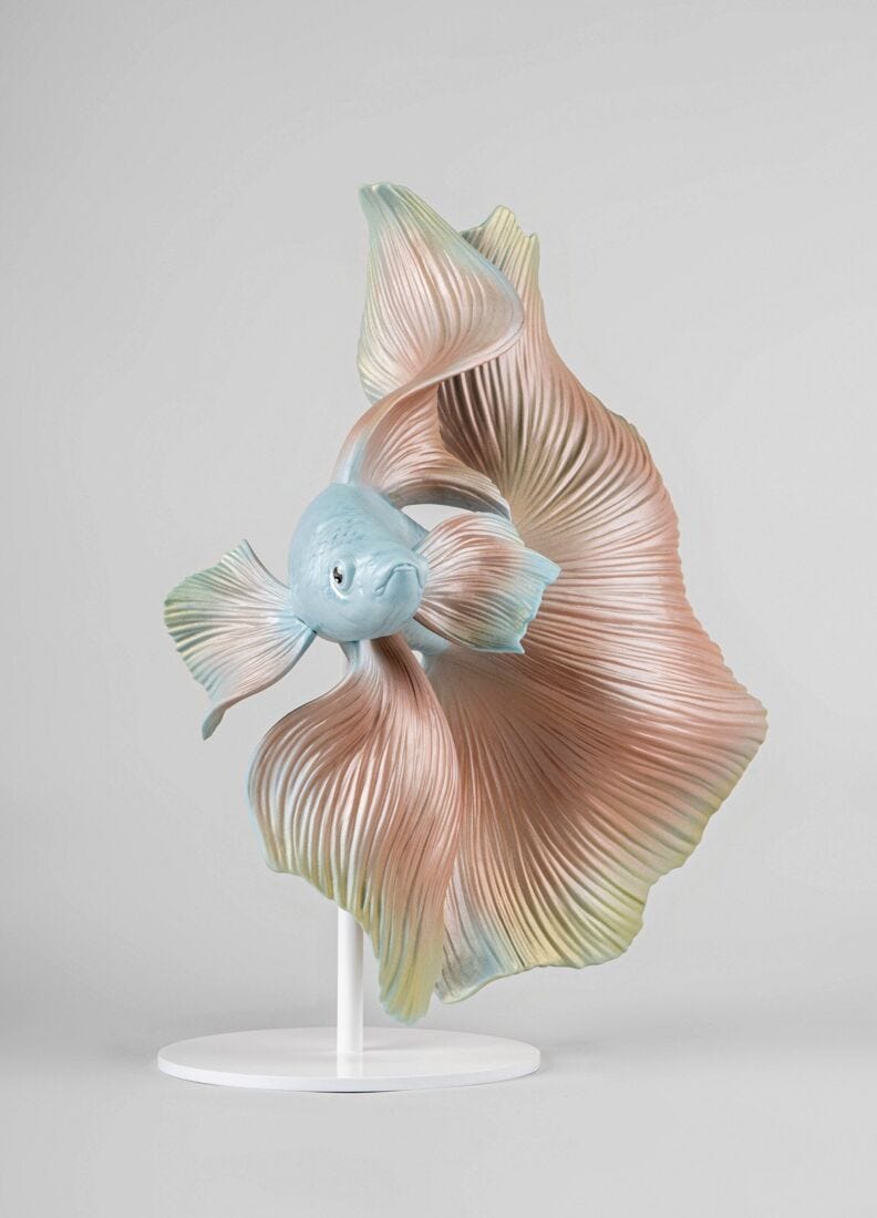 Betta Fish Sculpture. Right - Lladro-USA