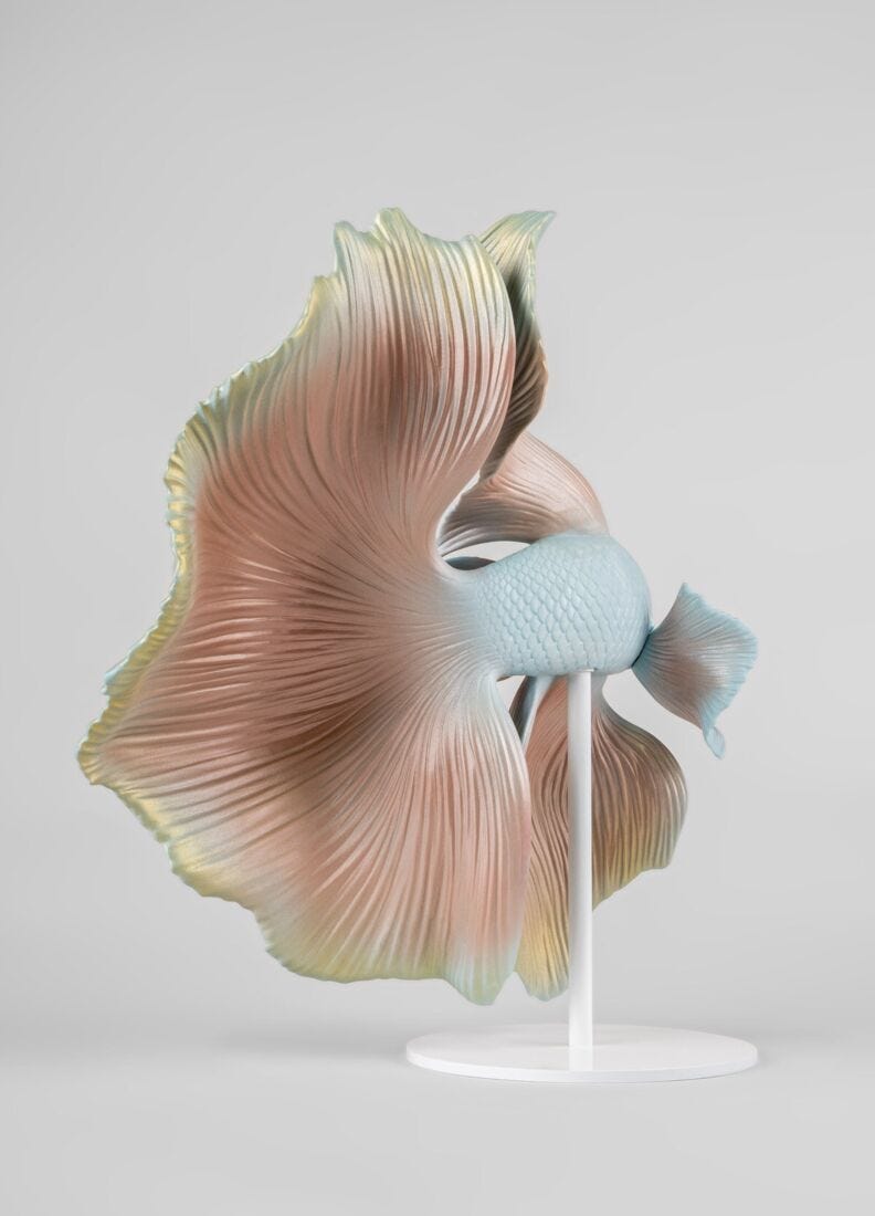 Betta Fish Sculpture. Right - Lladro-USA