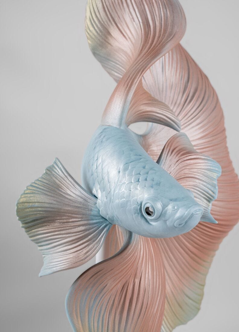 Betta Fish Sculpture. Right - Lladro-USA