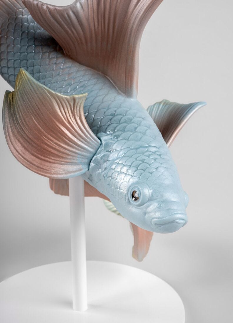 Lladro Betta Fish (Left) Sculpture