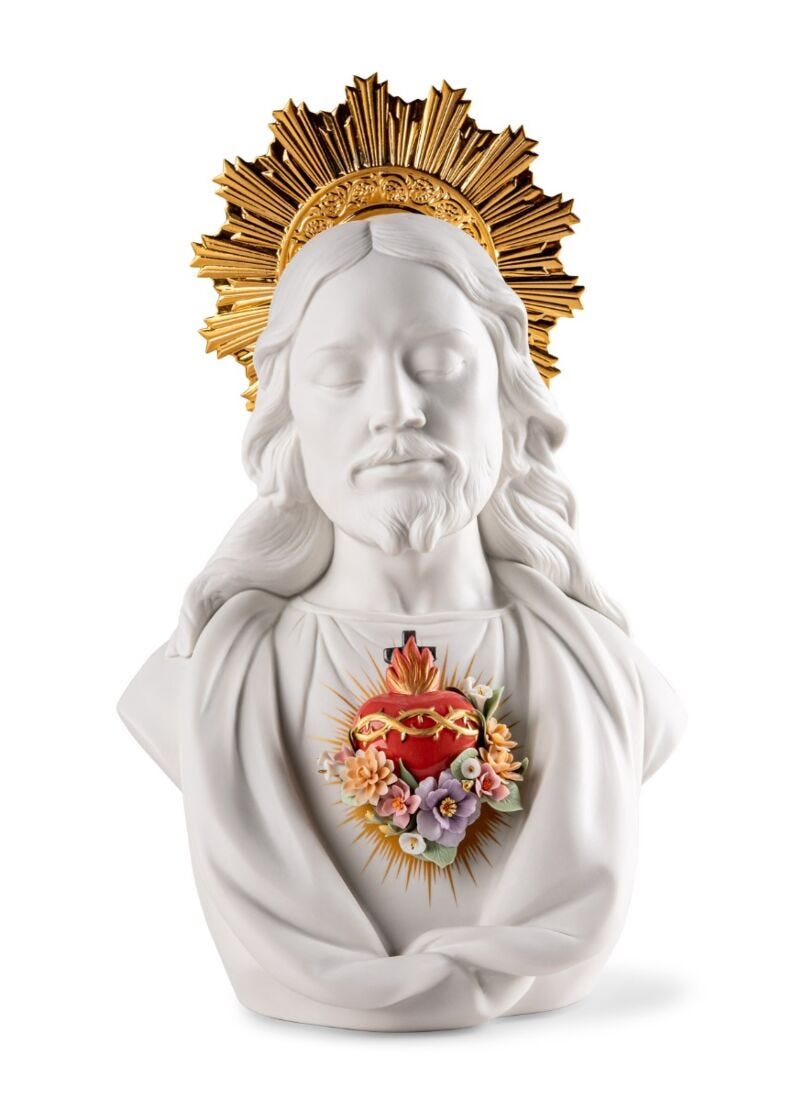 Sacred Heart of Jesus Sculpture in Lladró