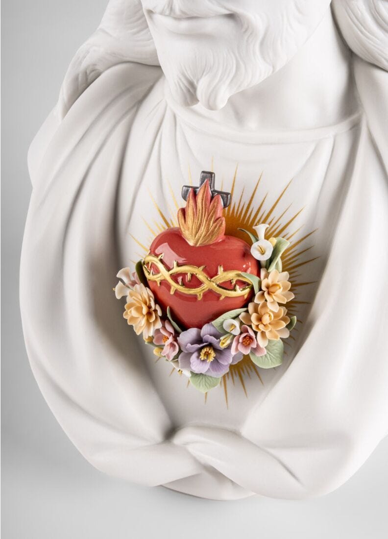 Scultura Sacro Cuore di Gesù in Lladró