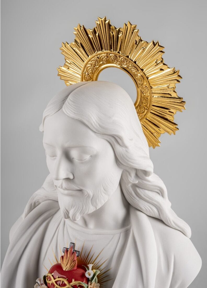 Sacred Heart of Jesus Sculpture in Lladró