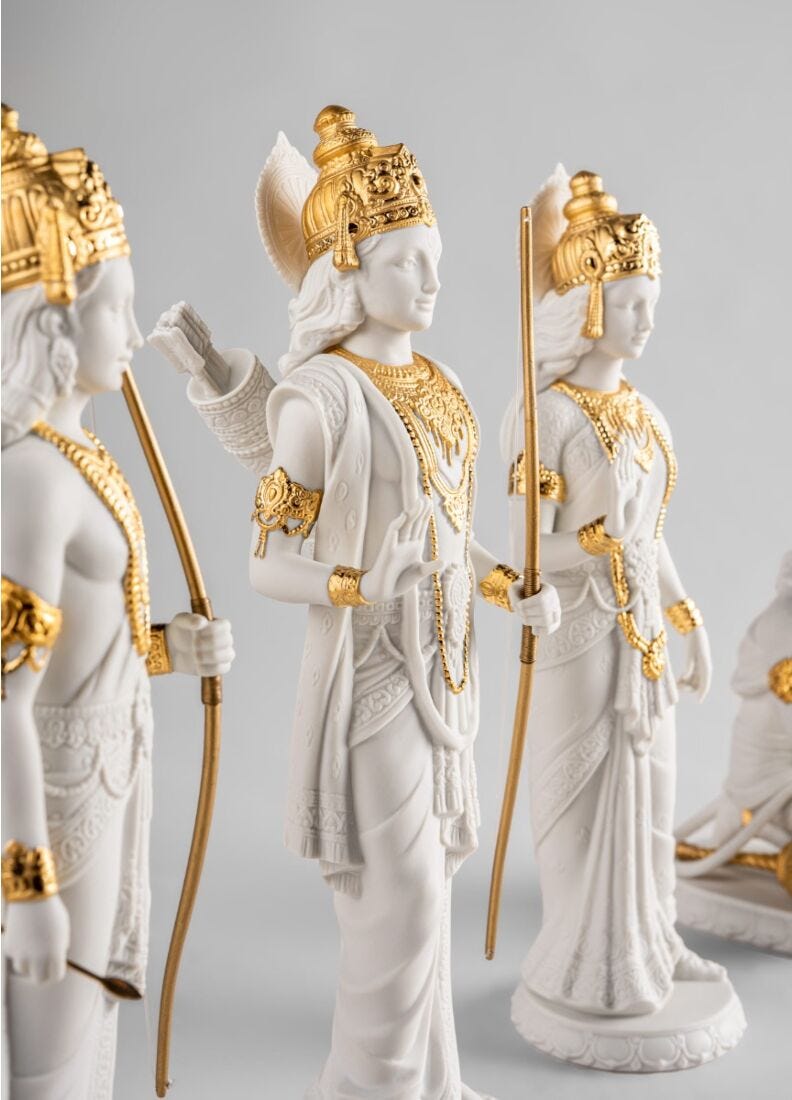 Rama Sculpture. Golden Luster