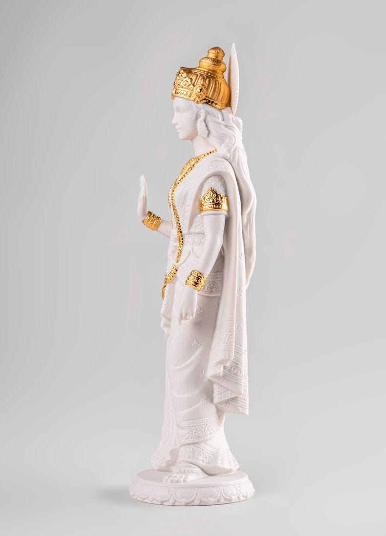 「ラーマとシータ」金属製　仏教美術　古美術品　アンティーク サラスヴァティ 坐像 重厚なブラス製 高さ：30cm程度 の通販