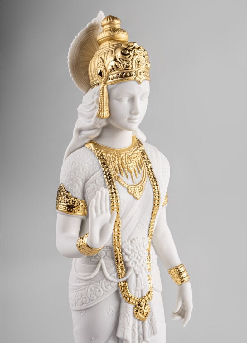 Sita Sculpture. Golden Luster in Lladró